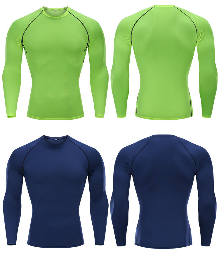Tights Long-sleeved Fitness Clothes Men's Running Sports Quick-drying Compression Clothes High-elastic Top Basketball Sports Compression Clothes