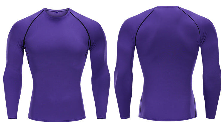 Tights Long-sleeved Fitness Clothes Men's Running Sports Quick-drying Compression Clothes High-elastic Top Basketball Sports Compression Clothes