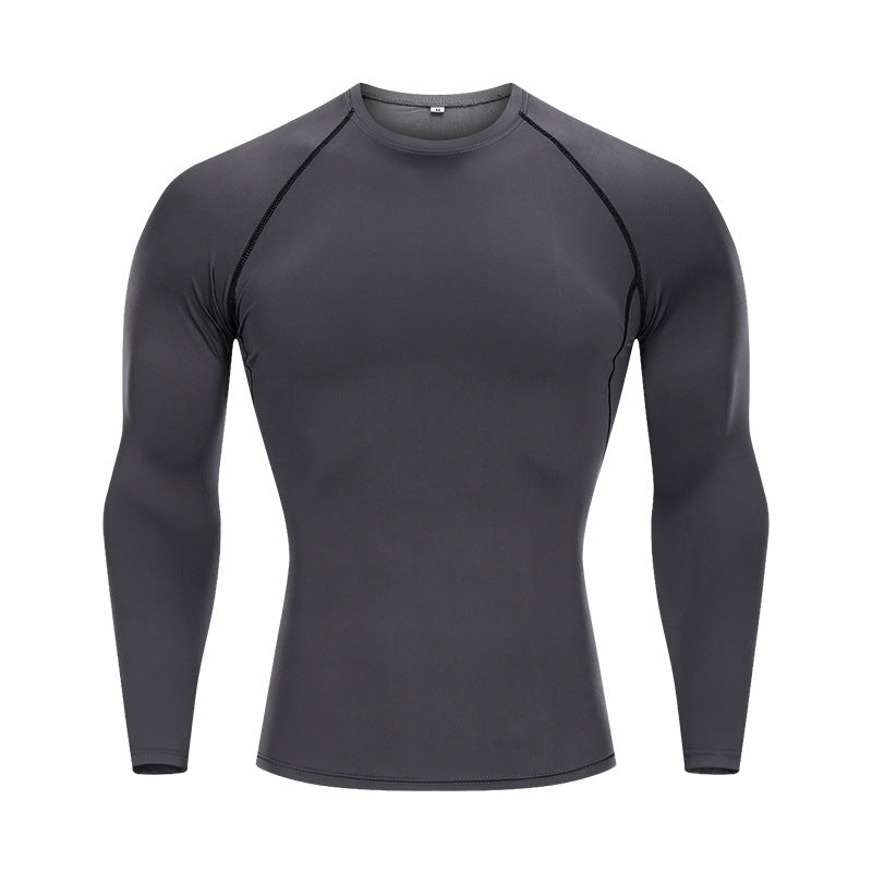 Tights Long-sleeved Fitness Clothes Men's Running Sports Quick-drying Compression Clothes High-elastic Top Basketball Sports Compression Clothes