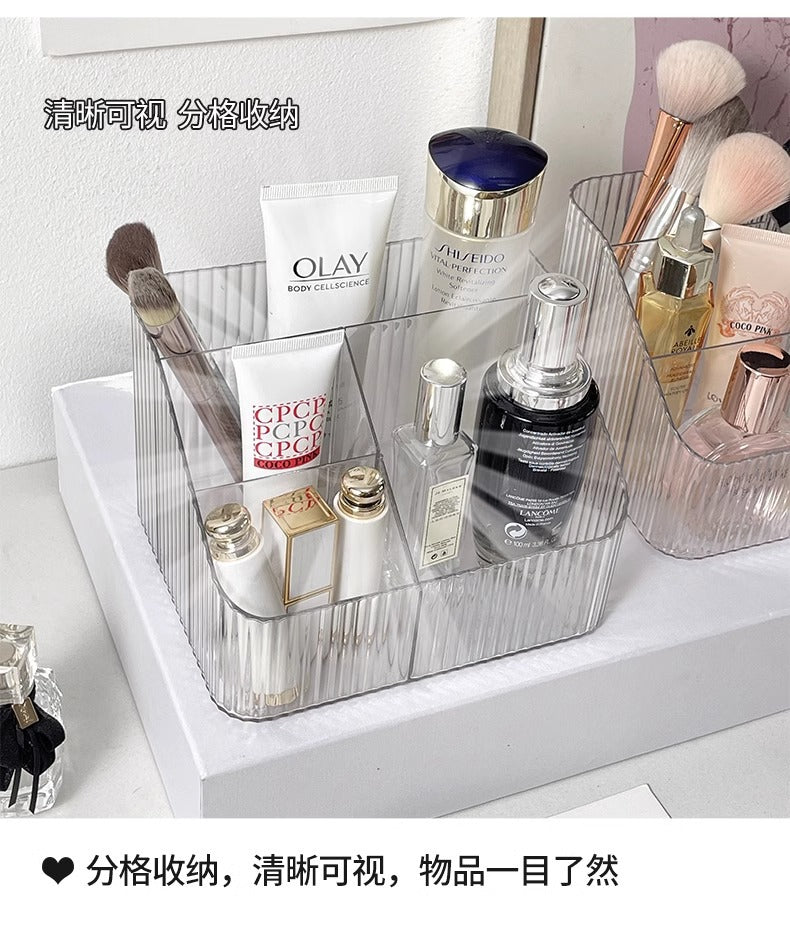 Cosmetic Storage Box Desktop Dressing Table Skin Care Lipstick Makeup Brush Girl High-end Transparent Storage Rack