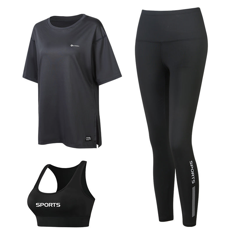 plus size Sports suit Women's Fitness Clothes Loose Summer Yoga Running Fat MM200 Jin Jacket Quick-drying Clothes Solid Color