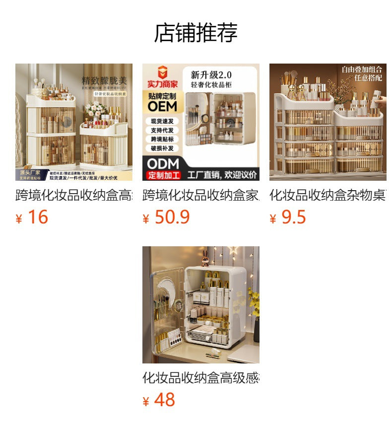 Cosmetics Storage Box Sundries Desktop Fit Box Perfume Skin Care Products Storage Rack Dressing Table Large Capacity Storage Cabinet