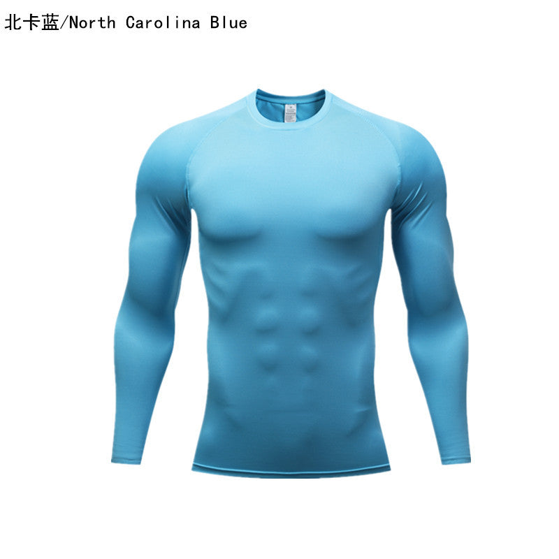 Tights Long-sleeved Fitness Clothes Men's Running Sports Quick-drying Compression Clothes High-elastic Top Basketball Sports Compression Clothes