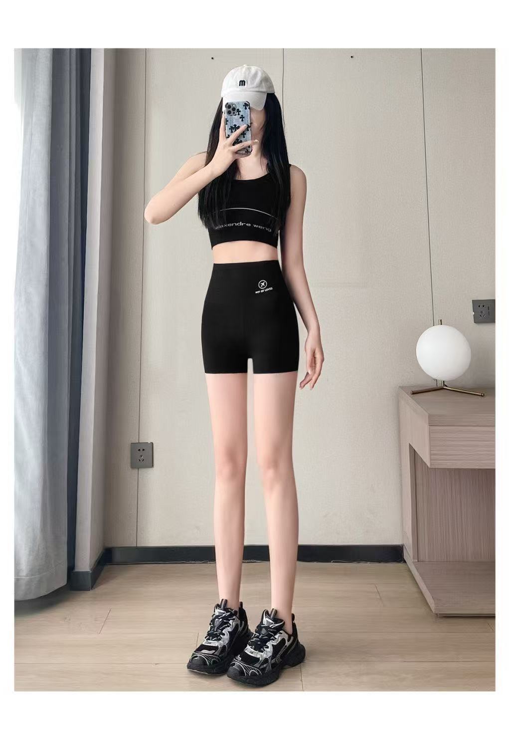 Anti-Exposure Yoga Shark Pants Safety Shorts for Women, Summer Tummy Control and Butt-Lifting Ice Silk Shorts, Wholesale