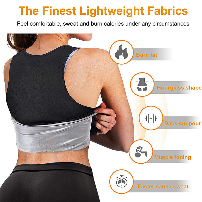 Women's Sports Slim Body Shaping Clothes Tight Waist Tight Abdomen Sweating Clothes Yoga Fitness Clothes Vest Women's Waist Shaping Sweat Clothes