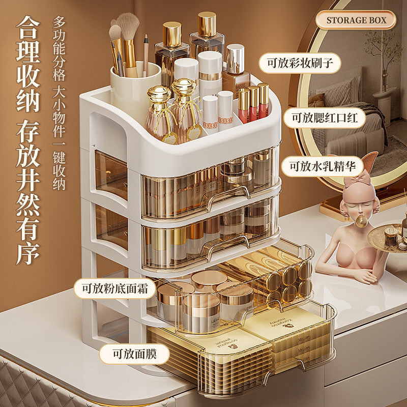 Cosmetics Storage Box Sundries Desktop Fit Box Perfume Skin Care Products Storage Rack Dressing Table Large Capacity Storage Cabinet