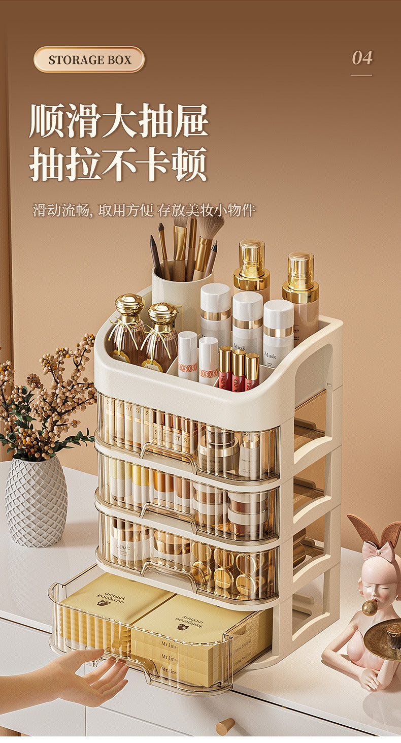 Cosmetics Storage Box Sundries Desktop Fit Box Perfume Skin Care Products Storage Rack Dressing Table Large Capacity Storage Cabinet