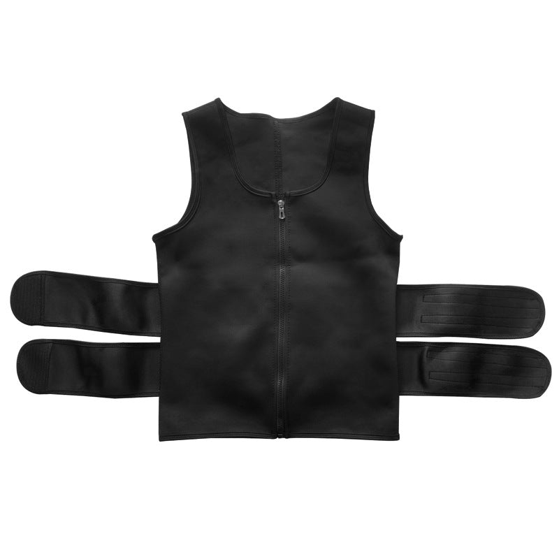 Men's Sauna Vest Waist Trainer Zipper Neoprene Sauna Sweat Shirt Tank Top Workout Waist