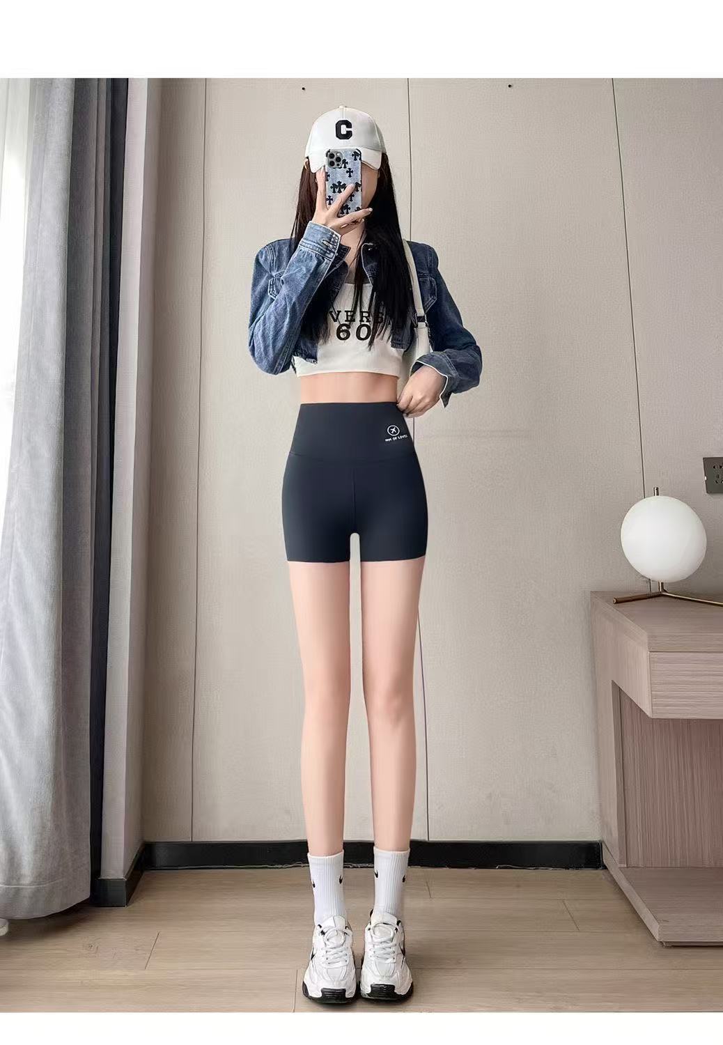 Anti-Exposure Yoga Shark Pants Safety Shorts for Women, Summer Tummy Control and Butt-Lifting Ice Silk Shorts, Wholesale