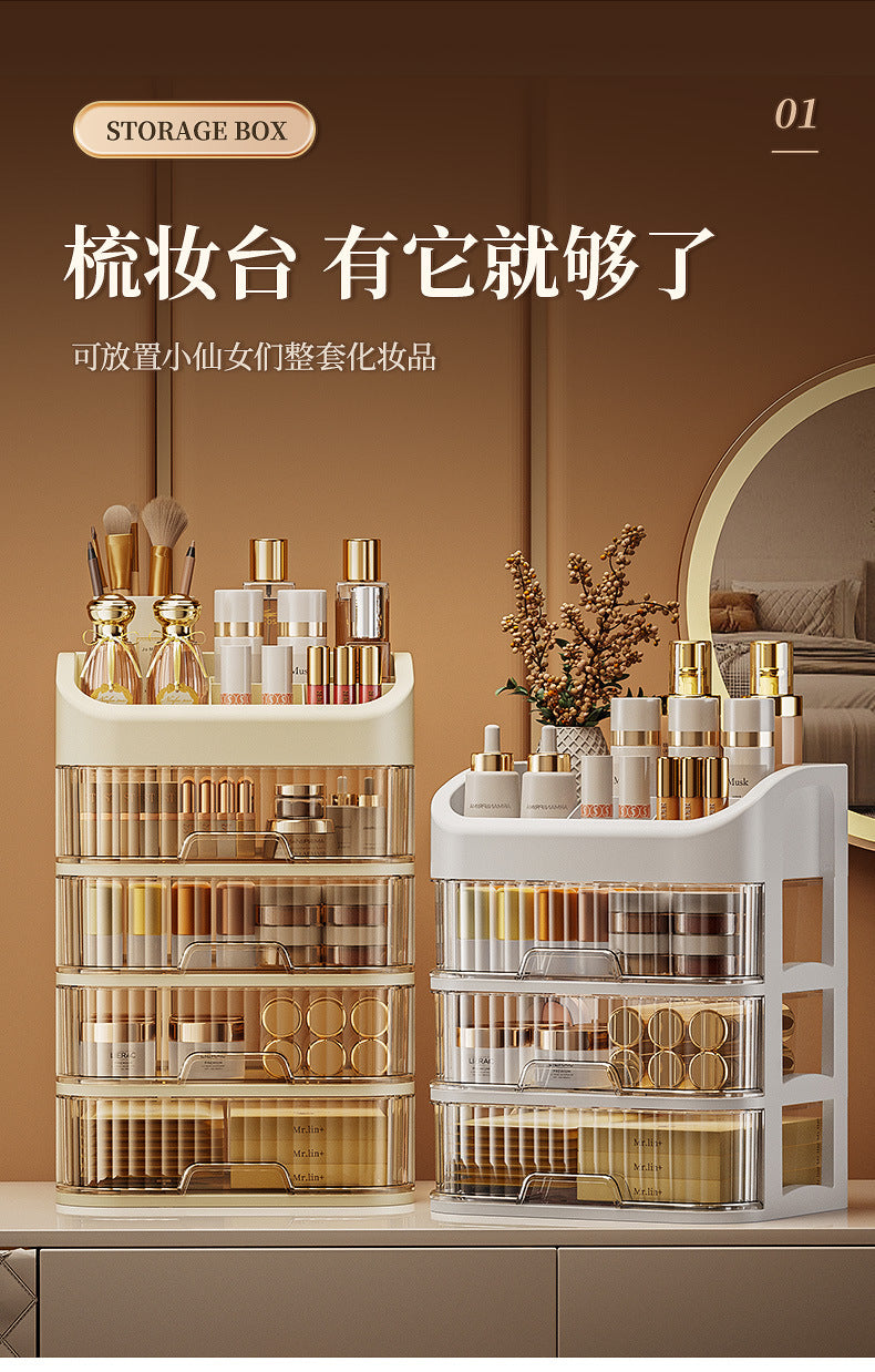 Cosmetics Storage Box Sundries Desktop Fit Box Perfume Skin Care Products Storage Rack Dressing Table Large Capacity Storage Cabinet