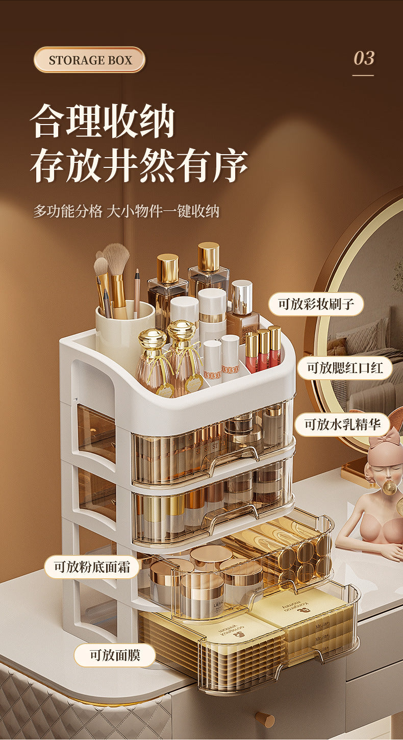 Cosmetics Storage Box Sundries Desktop Fit Box Perfume Skin Care Products Storage Rack Dressing Table Large Capacity Storage Cabinet