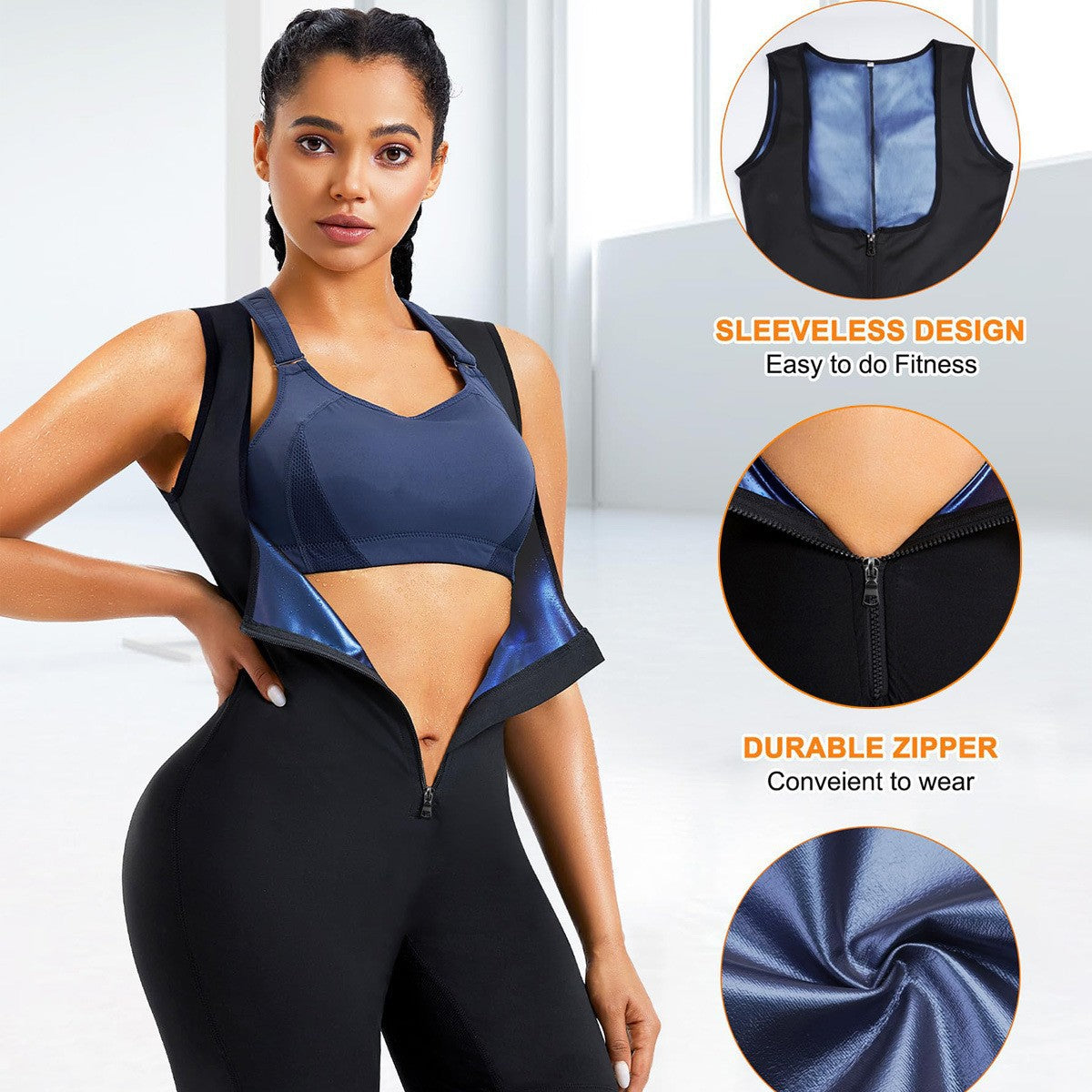 Cross-border Women's Body Shaping Clothes Sweat-breaking Clothes Chest-lifting Training Abdominal-tucking Sports Fitness Body Shaping Clothes Tunic Waist-lifting Arm-lifting Bodysuit