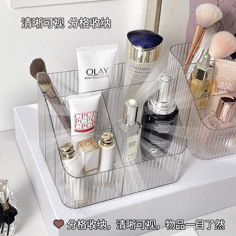 Cosmetic Storage Box Desktop Dressing Table Skin Care Lipstick Makeup Brush Girl High-end Transparent Storage Rack