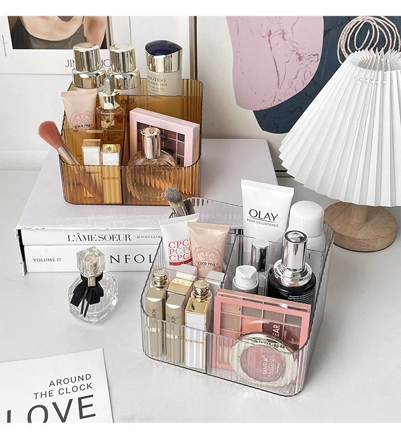 Cosmetic Storage Box Desktop Dressing Table Skin Care Lipstick Makeup Brush Girl High-end Transparent Storage Rack