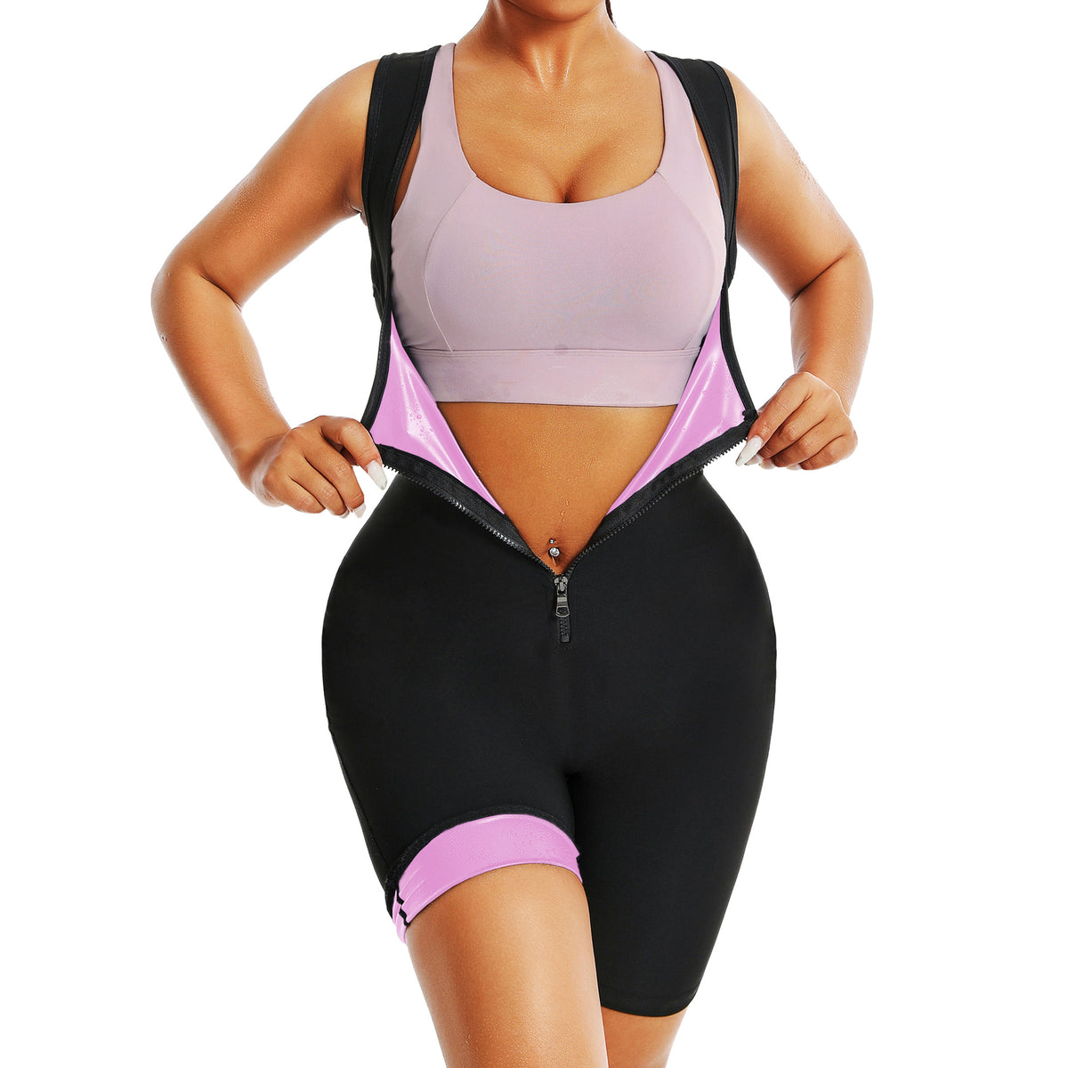 Cross-border Women's Body Shaping Clothes Sweat-breaking Clothes Chest-lifting Training Abdominal-tucking Sports Fitness Body Shaping Clothes Tunic Waist-lifting Arm-lifting Bodysuit