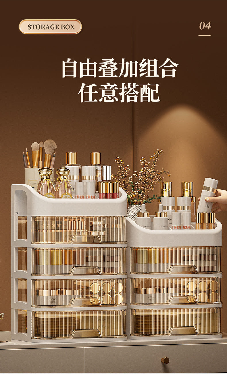 Cosmetics Storage Box Sundries Desktop Fit Box Perfume Skin Care Products Storage Rack Dressing Table Large Capacity Storage Cabinet