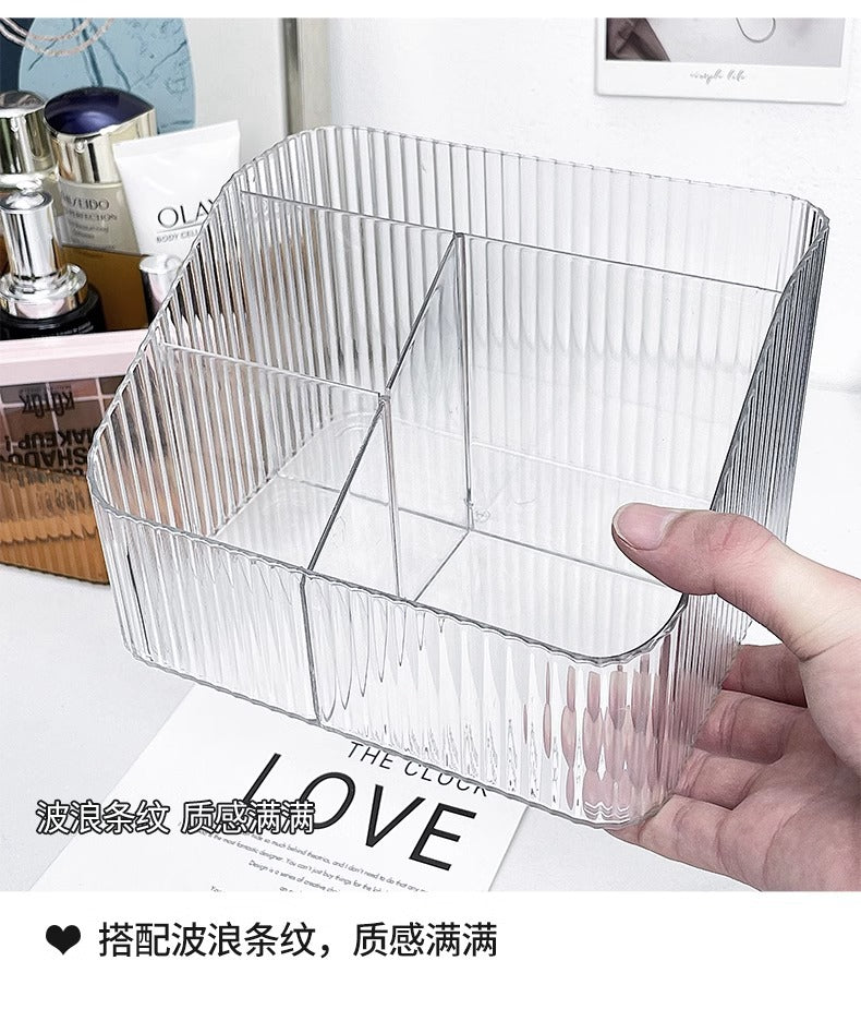 Cosmetic Storage Box Desktop Dressing Table Skin Care Lipstick Makeup Brush Girl High-end Transparent Storage Rack