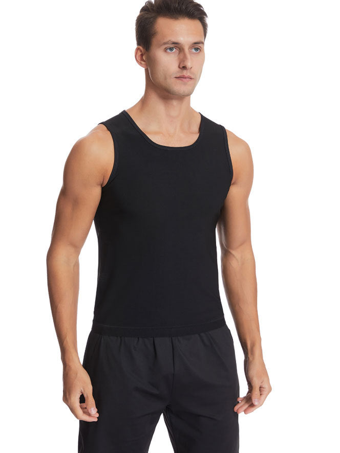 Cross-border Men's Bucket Vest Sweat Suit Single-size Slim Fit Abdominal Tucker Running Exercise Weight Loss Sweat Burst Coating plus size