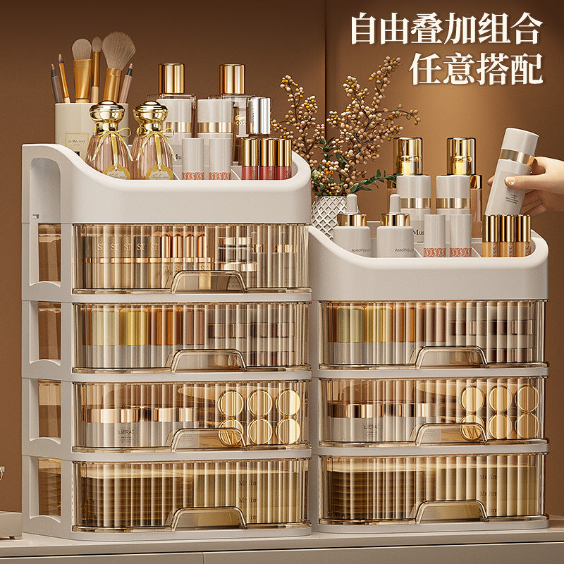 Cosmetics Storage Box Sundries Desktop Fit Box Perfume Skin Care Products Storage Rack Dressing Table Large Capacity Storage Cabinet