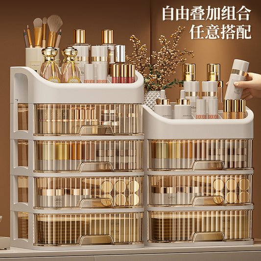Cosmetics Storage Box Sundries Desktop Fit Box Perfume Skin Care Products Storage Rack Dressing Table Large Capacity Storage Cabinet