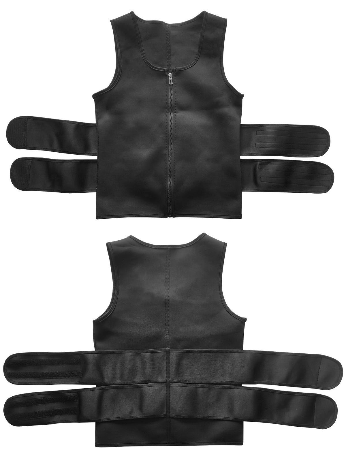 Men's Sauna Vest Waist Trainer Zipper Neoprene Sauna Sweat Shirt Tank Top Workout Waist