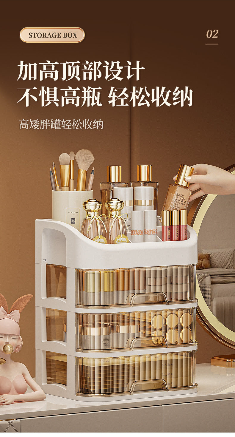 Cosmetics Storage Box Sundries Desktop Fit Box Perfume Skin Care Products Storage Rack Dressing Table Large Capacity Storage Cabinet